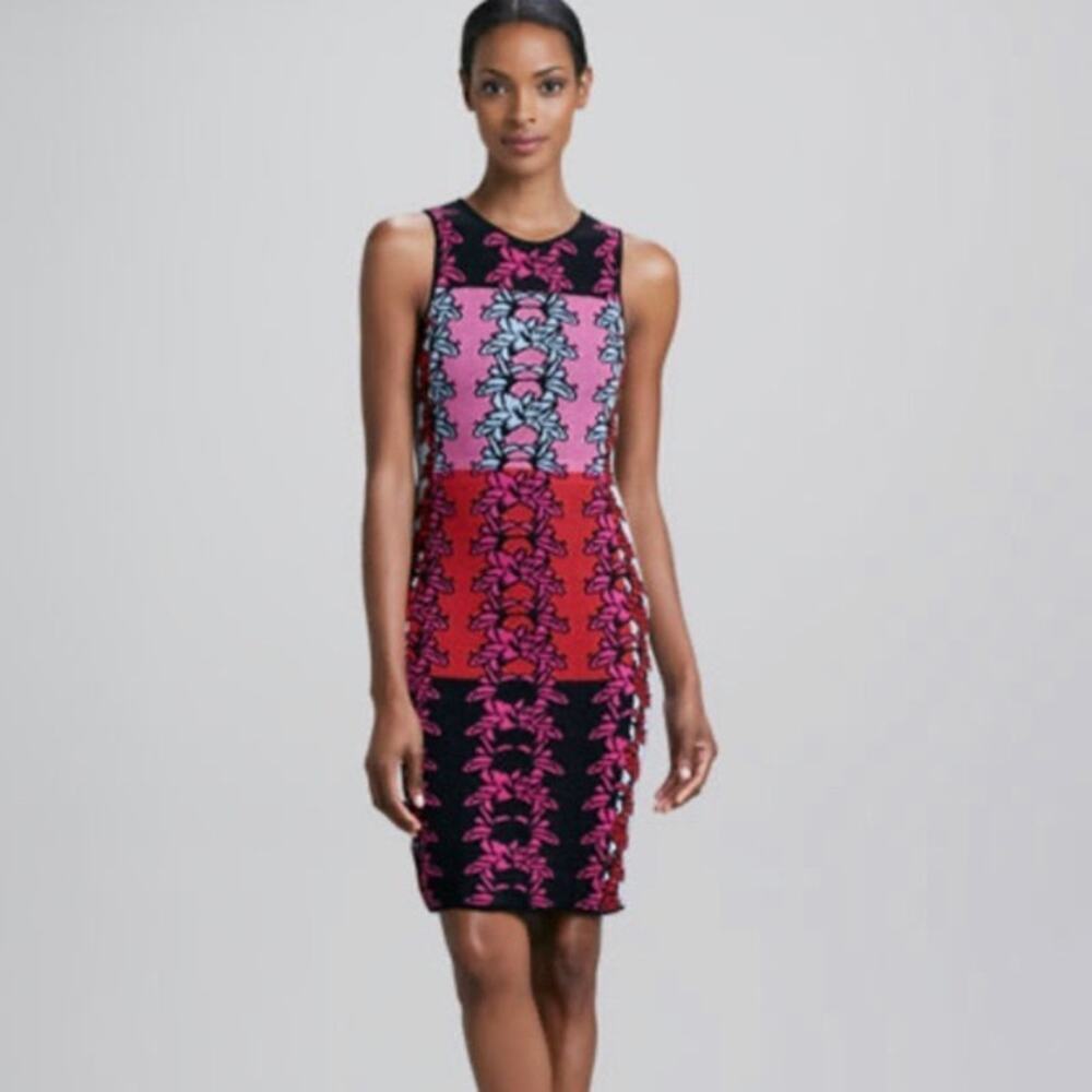M Missoni Hibiscus Intarsia Print Knit Bodycon Dress XS